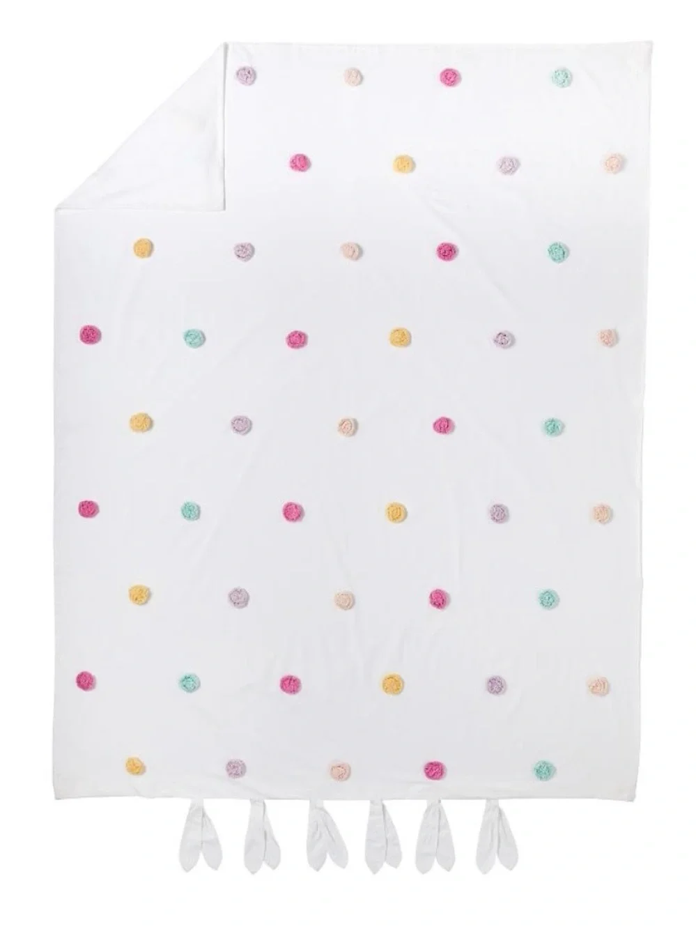 Pottery Barn Kids Zoey Pom Pom Duvet Cover NWT twin